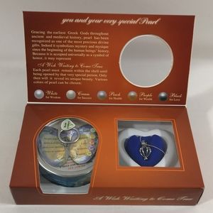 Do-it-Yourself Real Pearl and Silver-Tone Necklace with Charm, New in Gift Box